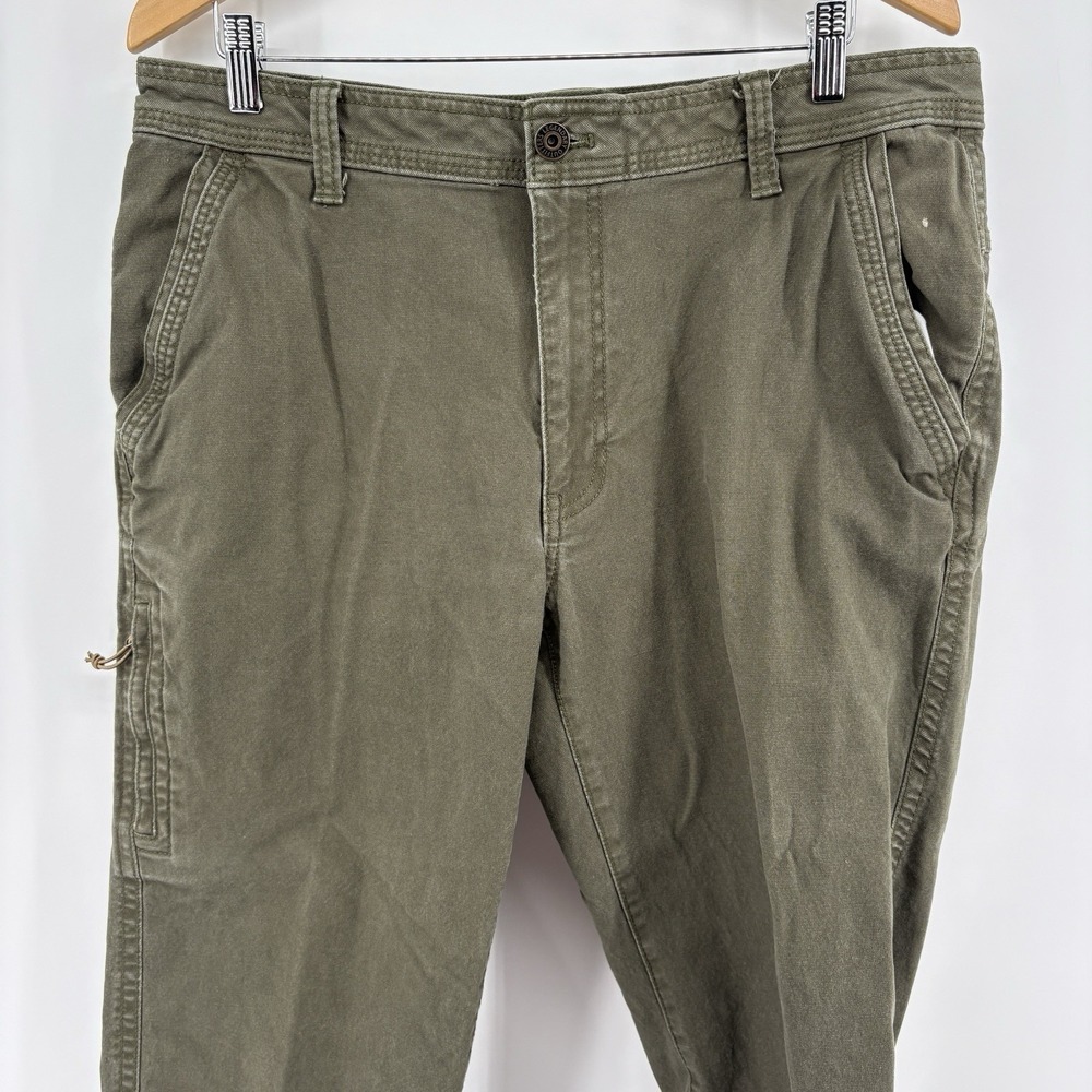 LEGENDARY OUTFITTERS Men's 36x30 Stretch Canvas Pants Relaxed Fit Green Pockets